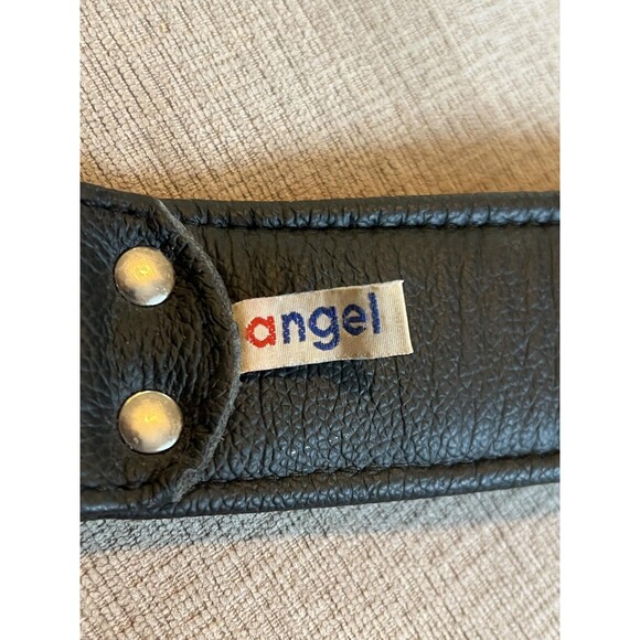 Angel Genuine Leather Spiked Studded Dog Collar Wide Padded Black Heavy Duty - Picture 6 of 10